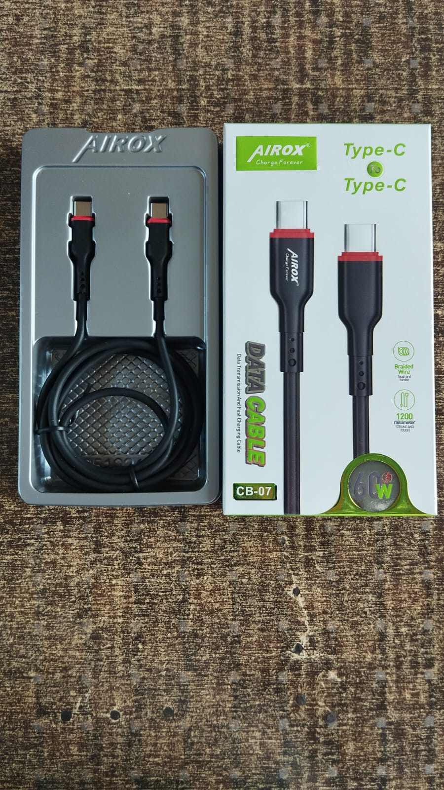 ⚡ Airox USB Type-C to Type-C 60W Fast Charging Data Cable | CB-07
