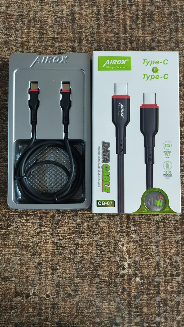 ⚡ Airox USB Type-C to Type-C 60W Fast Charging Data Cable | CB-07