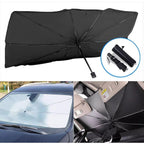 Foldable Car Windshield Sunshade Umbrella | UV Block & Heat Shield Car Front Window Reflector | Portable Auto Interior Protector (Fits Most Vehicles)
