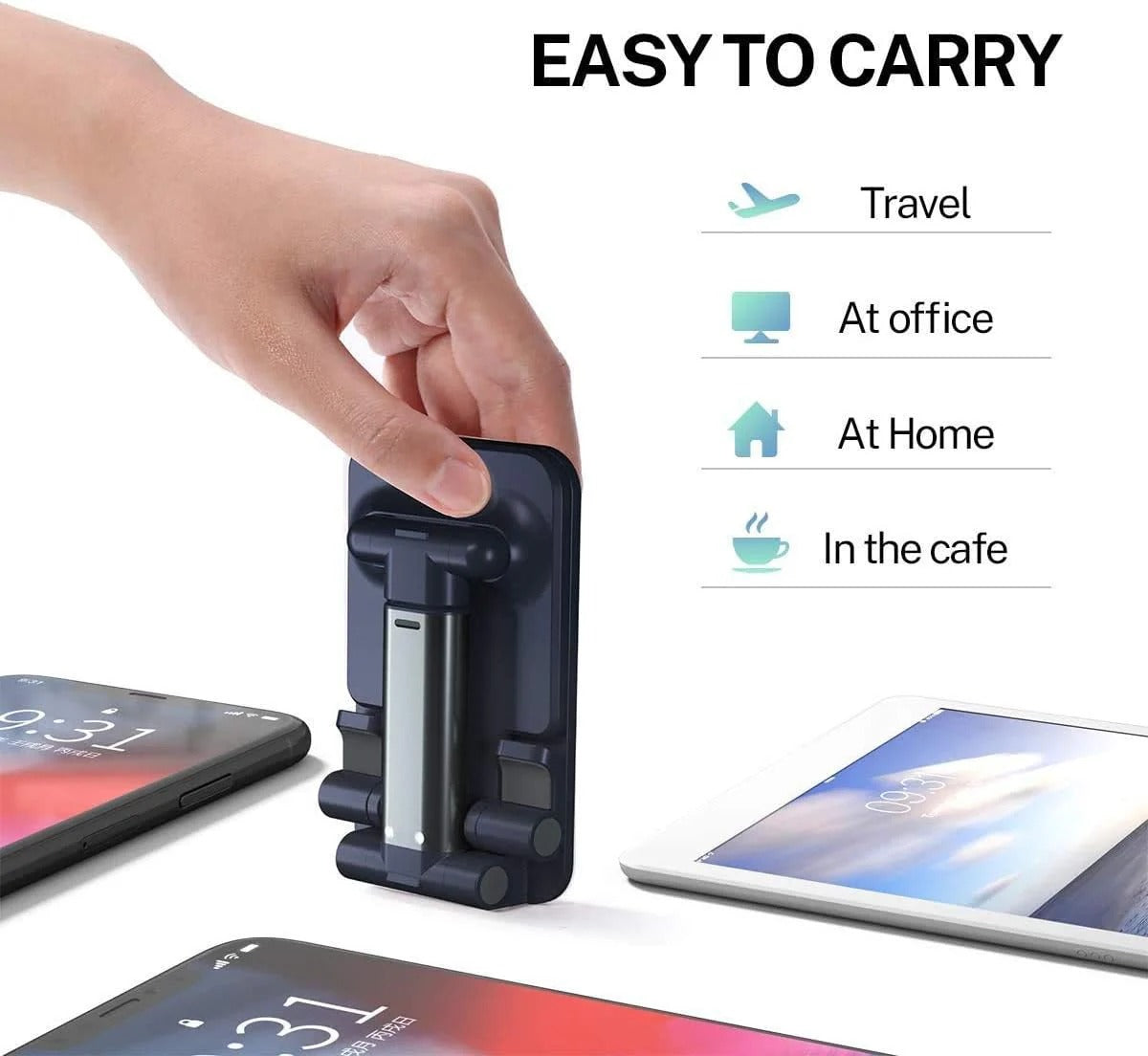 L305 Adjustable Folding Phone Stand | Portable Multi-Angle Desktop Mobile Holder