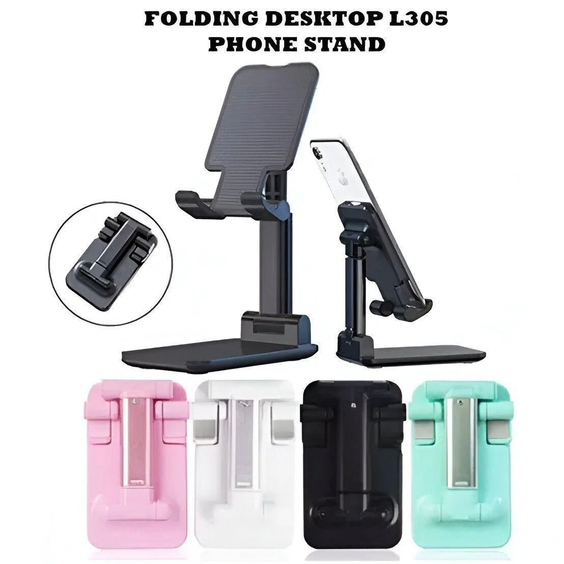 L305 Adjustable Folding Phone Stand | Portable Multi-Angle Desktop Mobile Holder