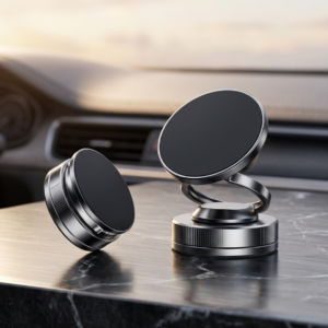 360° Magnetic Vacuum Phone Holder – Strong Suction Car Mount